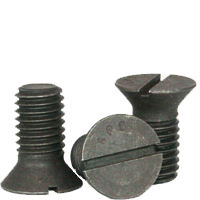 SLOTTED FLAT COUNTERSUNK HEAD CAP SCREW, PLAIN, LOW CARBON (INCH)