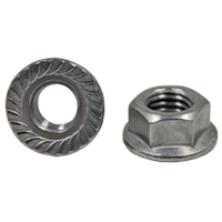 STAINLESS 316 HEX FLANGE NUT SERRATED (INCH)