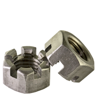 HEX SLOTTED NUT, PLAIN (INCH)