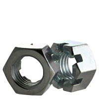 HEX SLOTTED NUT, ZINC CR+3 (INCH)