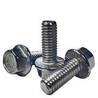 INCH STAINLESS 18 8 HEX HEAD SERRATED FLANGE SCREW WITH WAX