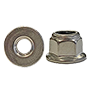 METRIC STAINLESS A2 (18 8) NYLON FLANGE LOCKNUT, NON SERRATED, DIN 6926