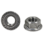 METRIC STAINLESS A2 (18 8) HEX SERRATED FLANGE LOCKNUT, DIN 6923